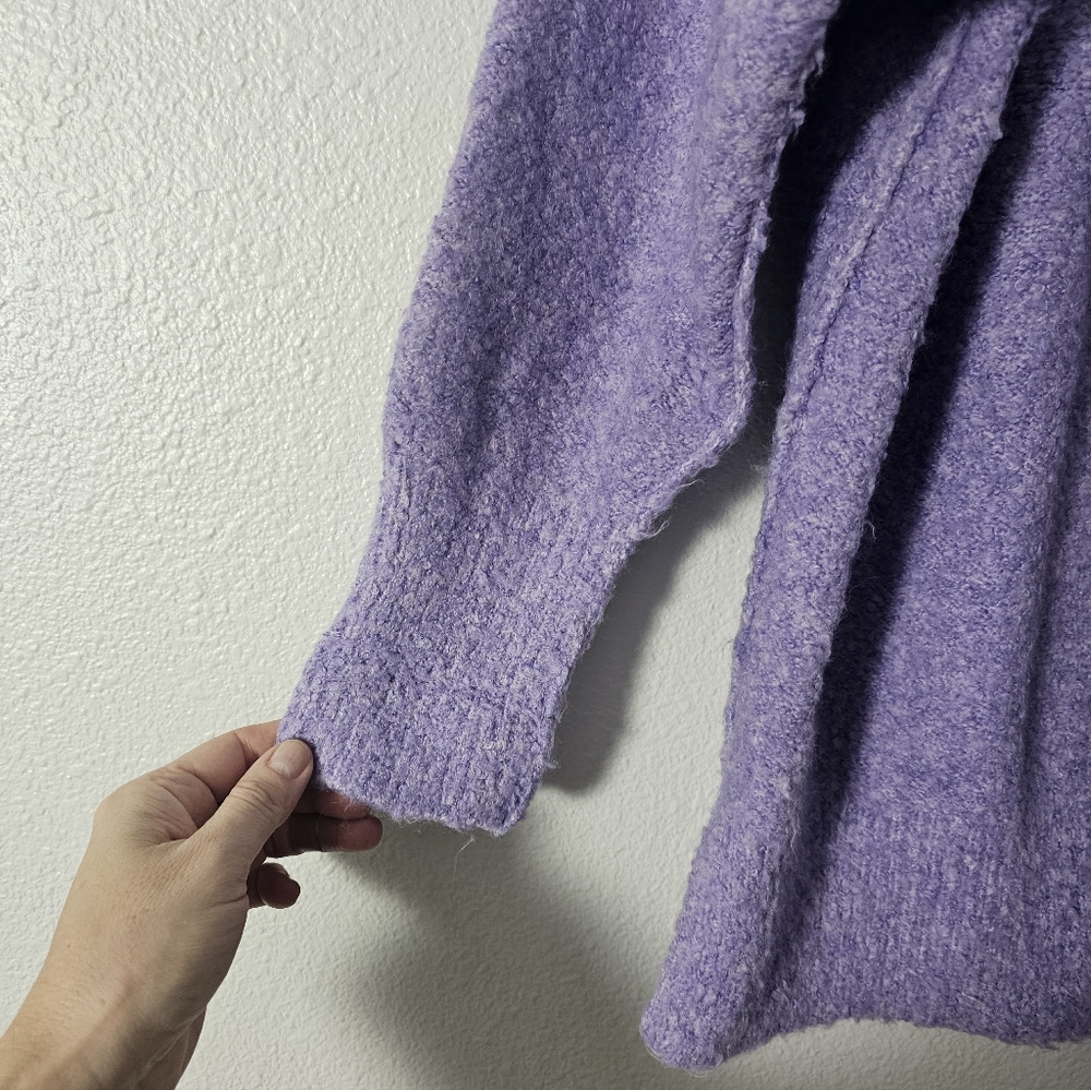 Free People Purple Off-the-Shoulder Sweater - Picture 4 of 9